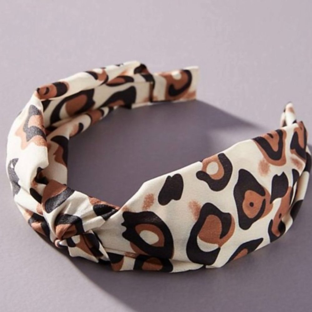 Anthropologie Leopard Knotted Headband